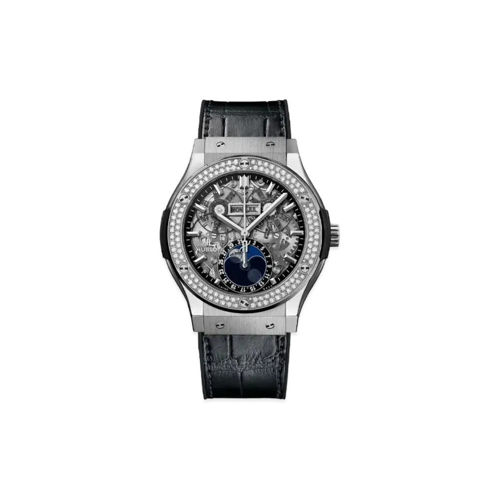 HUBLOT Classic Fusion Aerofusion Moonphase Titanium Diamonds 42mm