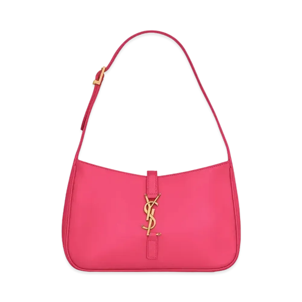 Saint Laurent Le 5 A 7 Hobo Bag In Smooth Leather "Bubblegum"