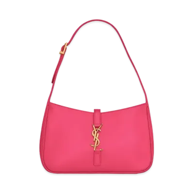 Saint Laurent Le 5 A 7 Hobo Bag In Smooth Leather "Bubblegum"
