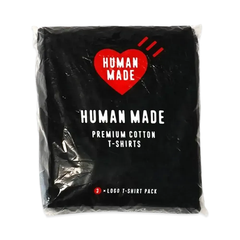 HUMAN MADE 3-PACK T-SHIRT SET "Black"