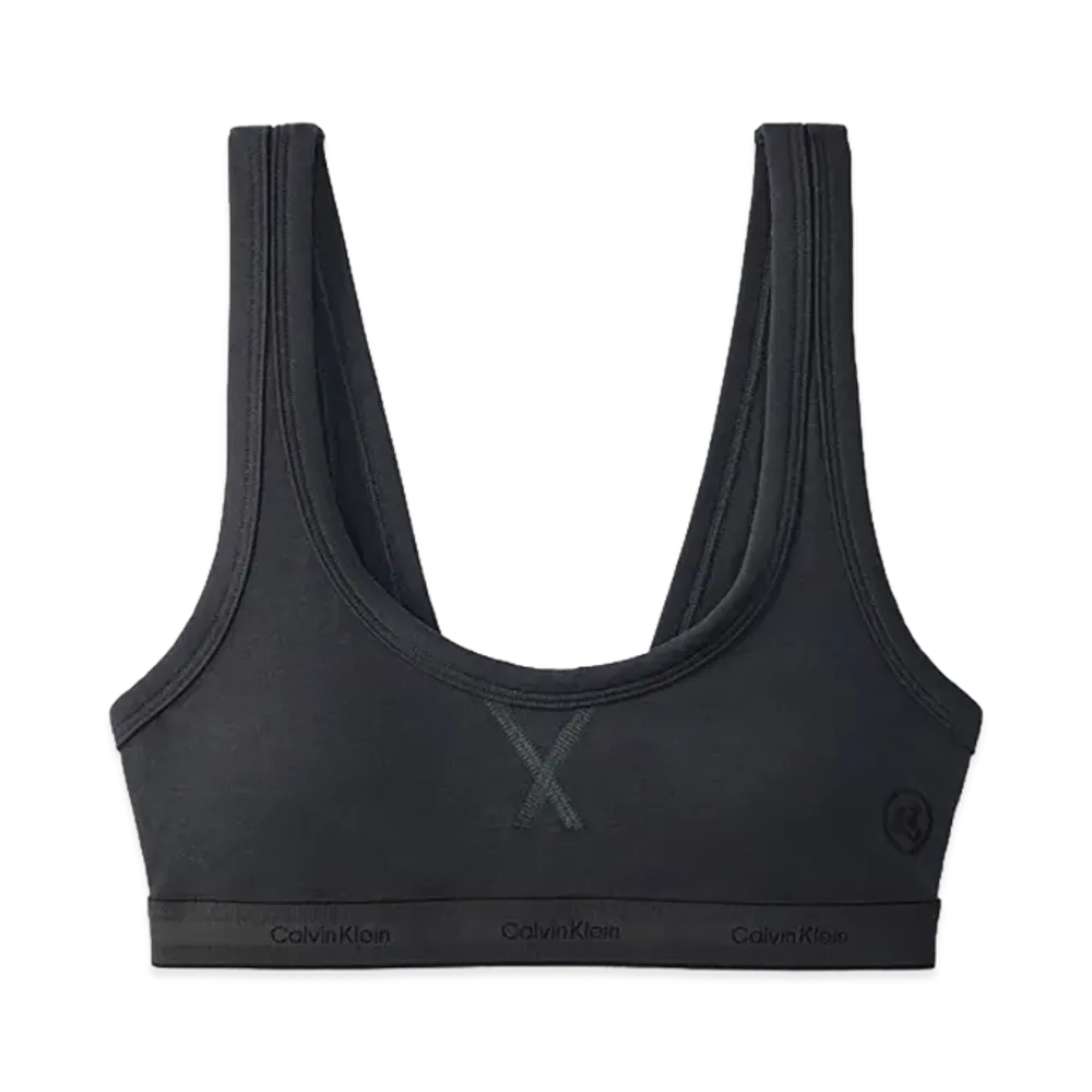 Calvin Klein x Jung Kook of BTS Women's Heritage Cotton Lightly Lined Bralette "Peat Black"