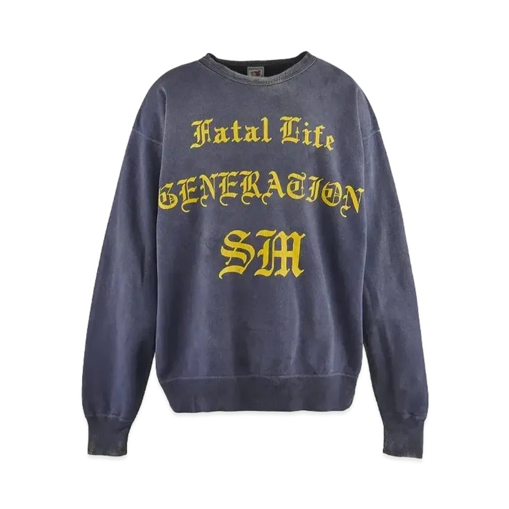 SAINT Mxxxxxx 24SS Crw Sweat Fatal Life "Navy"