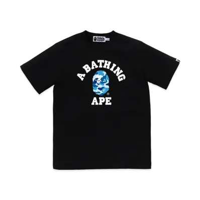 A BATHING APE Kids ABC Camo College Tee "Black/Blue"