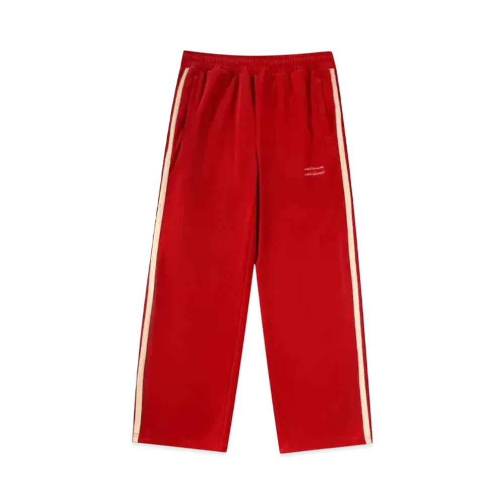 Unknown London Velour Track Pants "Red"