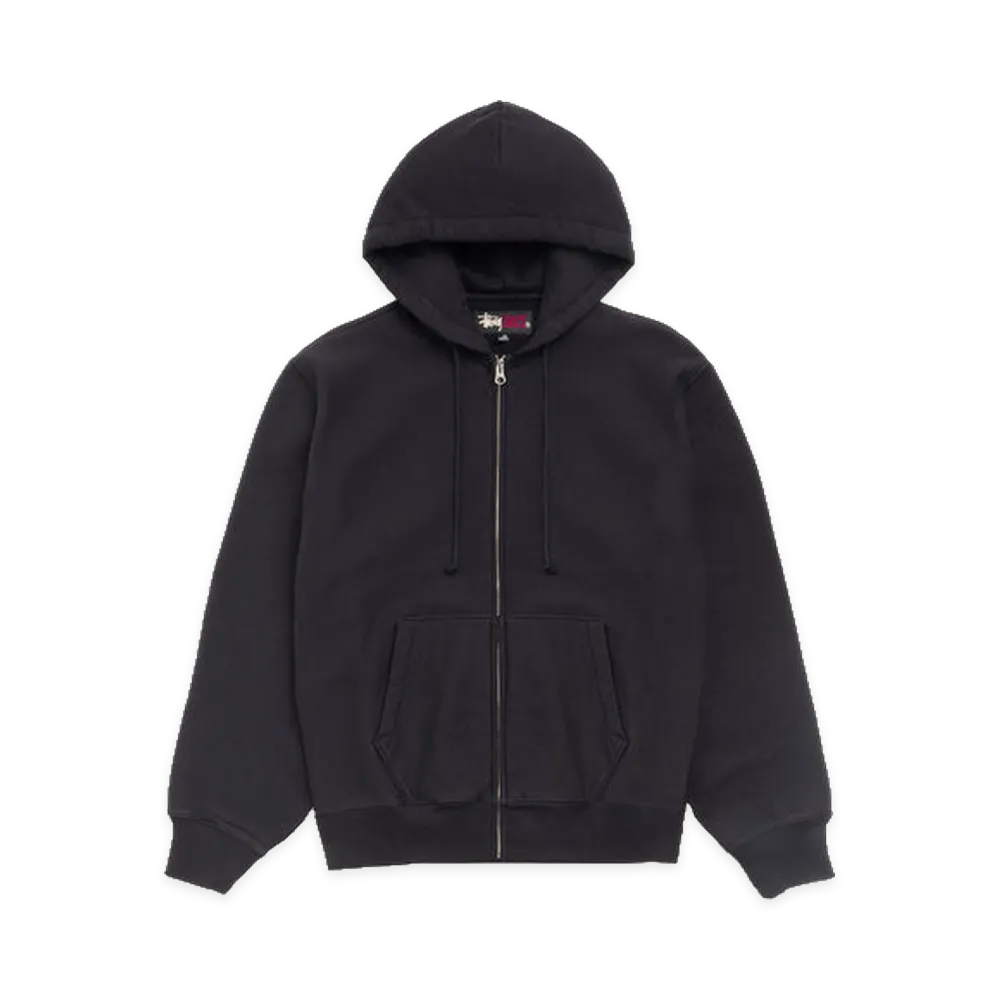 Stussy Fleece Zip Hoodie "Black"