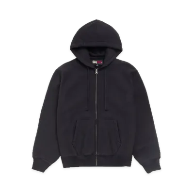 Stussy Fleece Zip Hoodie "Black"