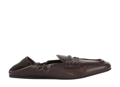 MIU MIU Women's Suede Leather Flat Loeafer "Brown"