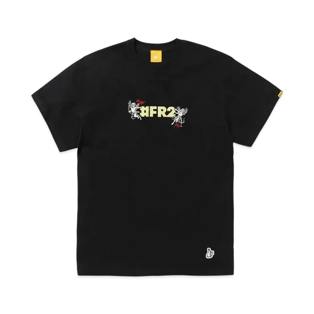 FR2 Embroidery Angel Rose T-Shirt "Black"