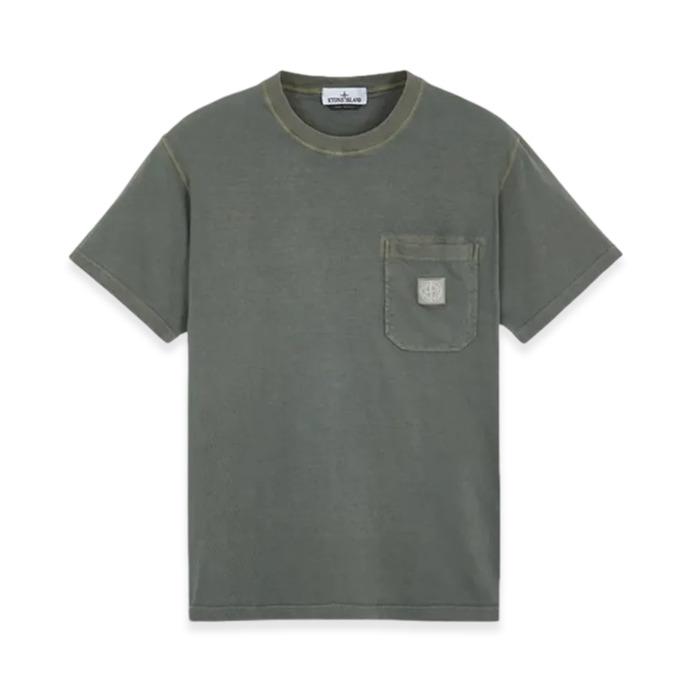 Stone Island 21957 Fissato Treatment Short Sleeve Organic Cotton T-Shirt - 24SS "Musk Green"
