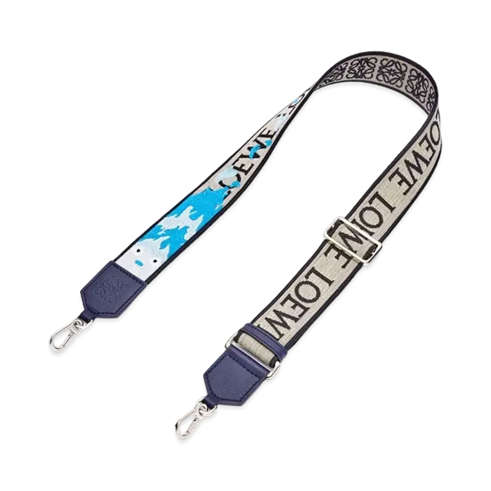 LOEWE x Howl's Moving Castle Calcifer Strap In Anagram Jacquard and Calfskin "Marine"