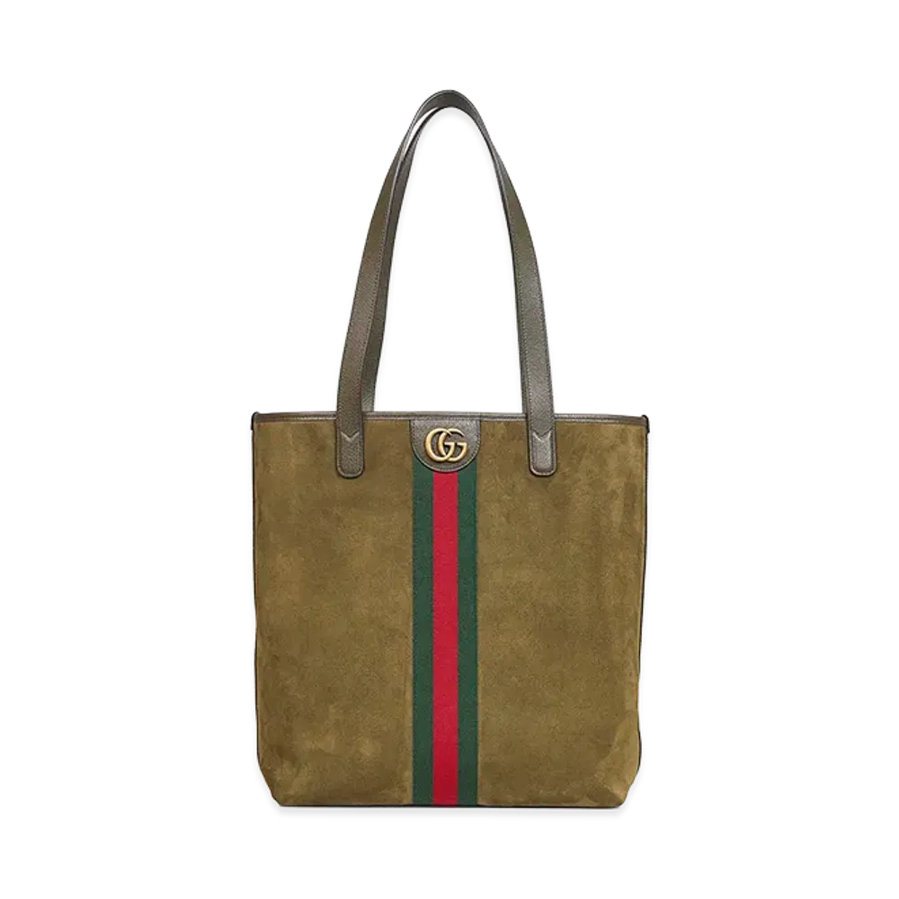 GUCCI Suede Ophidia Shopping Bag "Green"