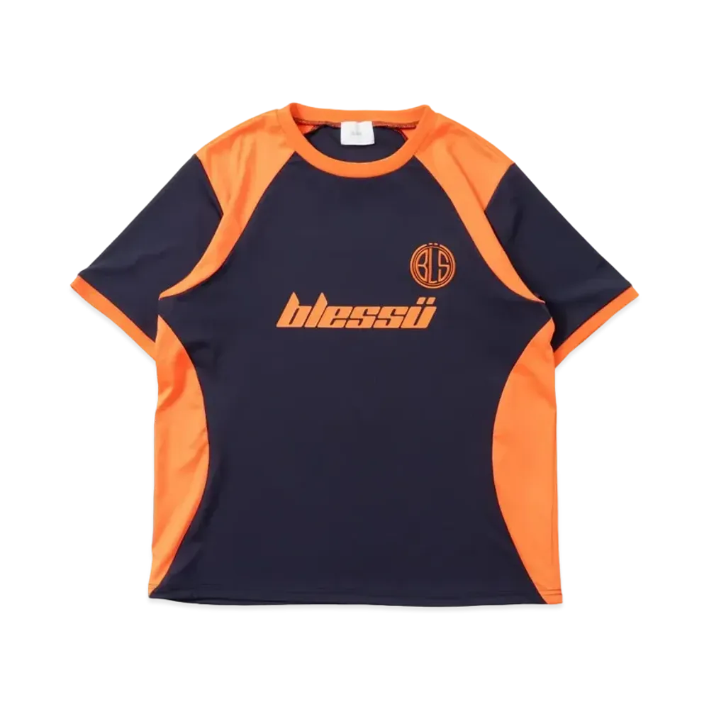 BLESS U BU Fit T Shirt "NavyxOrange"