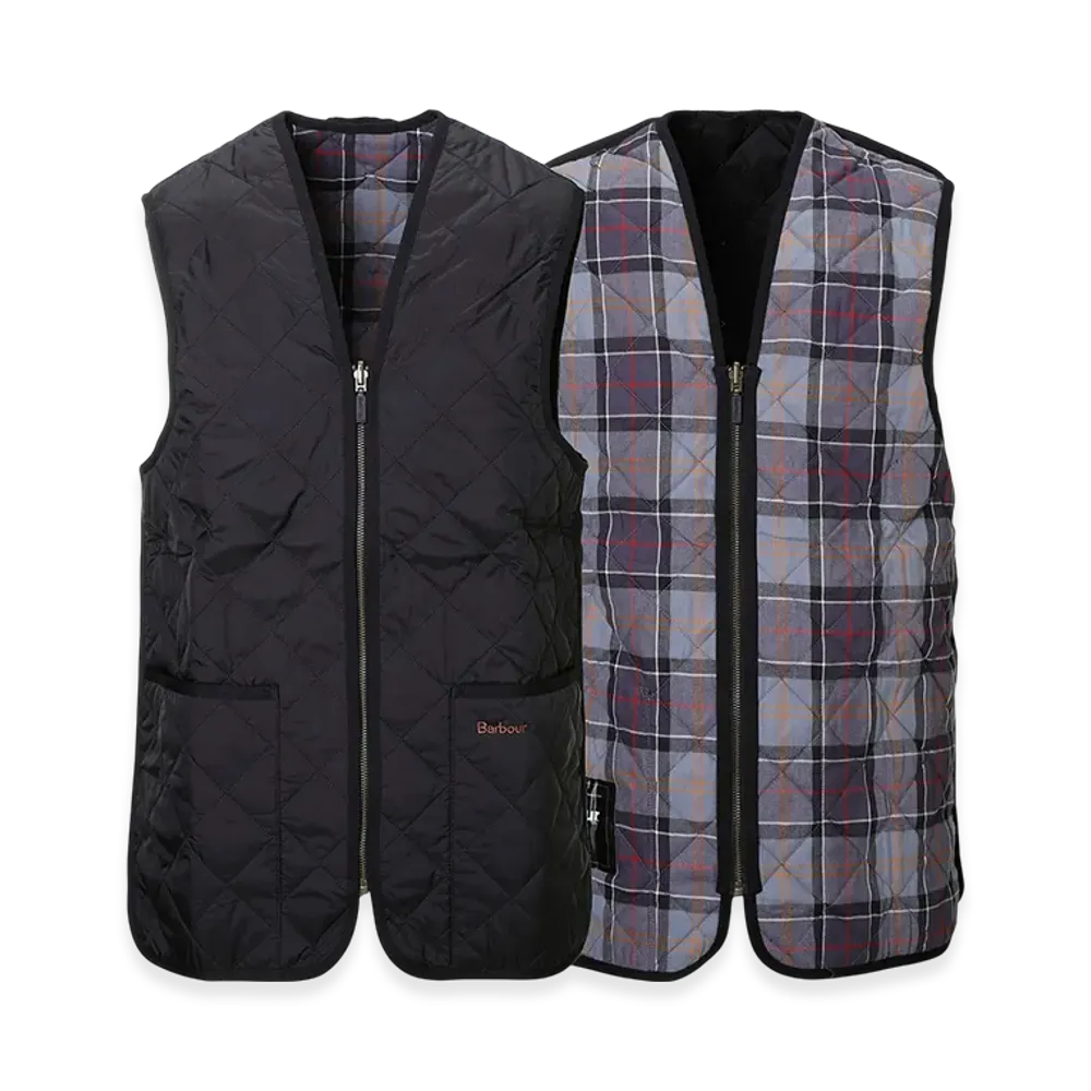 Barbour Quilted Waistcoat / Zip-In Padded Vest "Black"