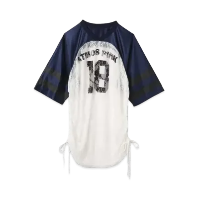 atmos pink Lace Docking T-Shirt "Navy"
