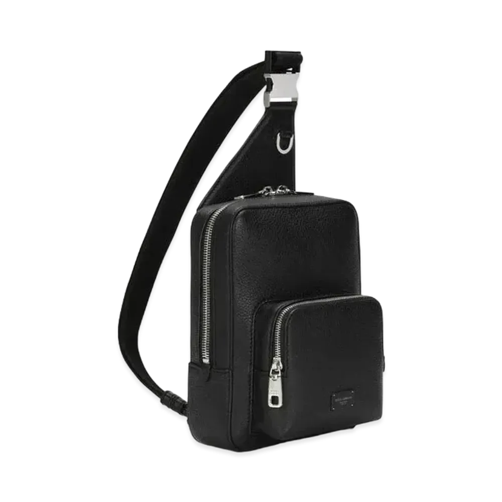 Dolce&Gabbana Palermo Backpack Hanmard Calfskin Logo Plate "Black"