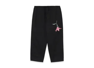 WILDSIDE YOHJI YAMAMOTO Pink Tulip Embroidery Pants "Black"