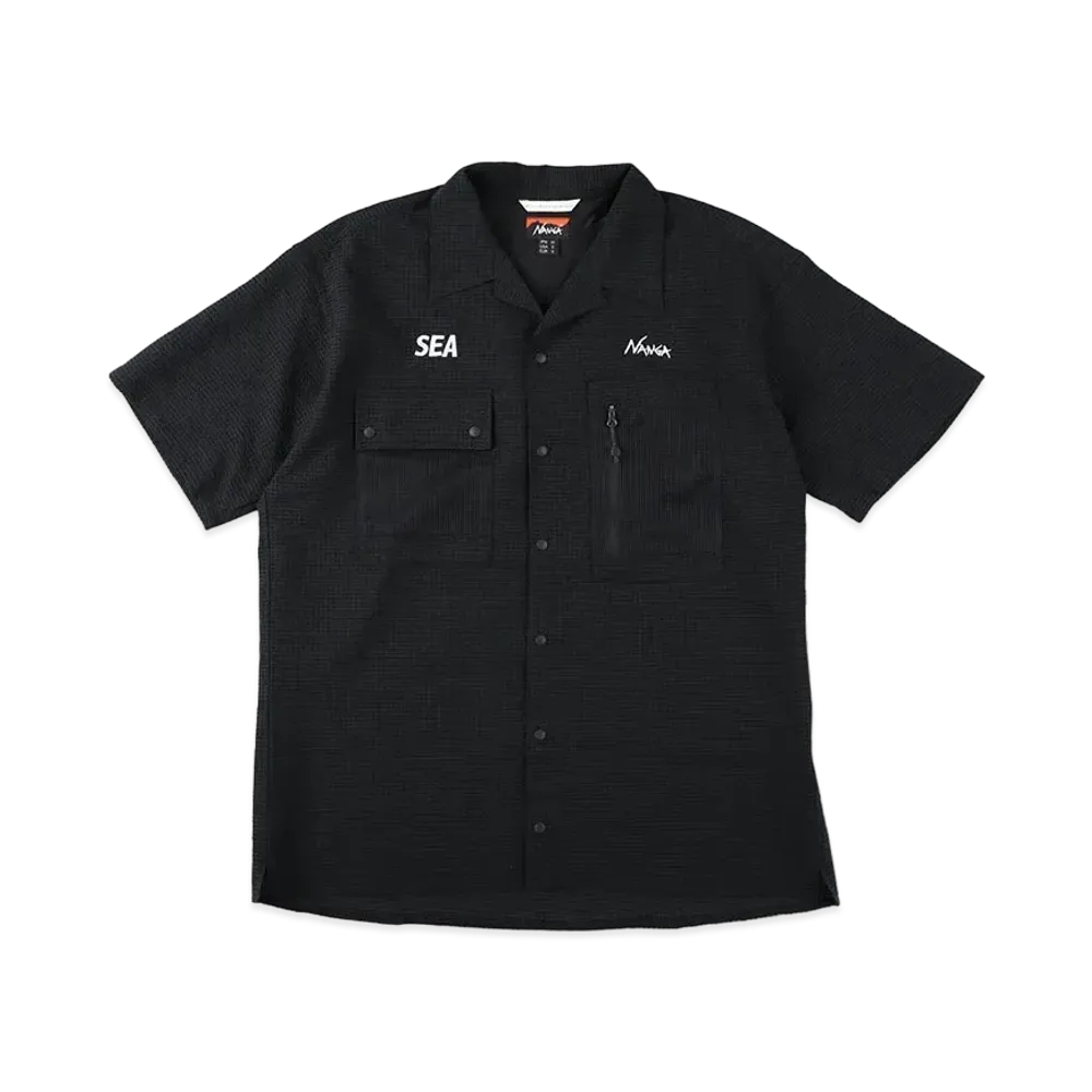 WIND AND SEA x NANGA H/S Open Collar Shirt "Black"