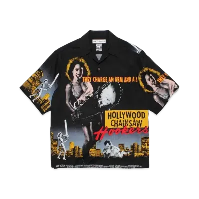 WACKO MARIA Hollywood Chainsaw Hookers / Hawaiian Shirt #2 "Black"