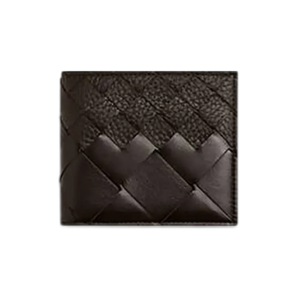 Bottega Veneta Intrecciato Bi-Fold Wallet "Fondente"