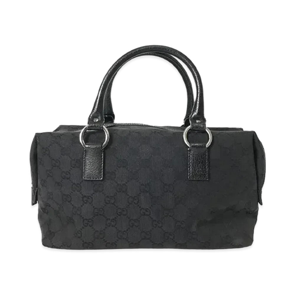 GUCCI GG Canvas Boston Handle Bag "Black"