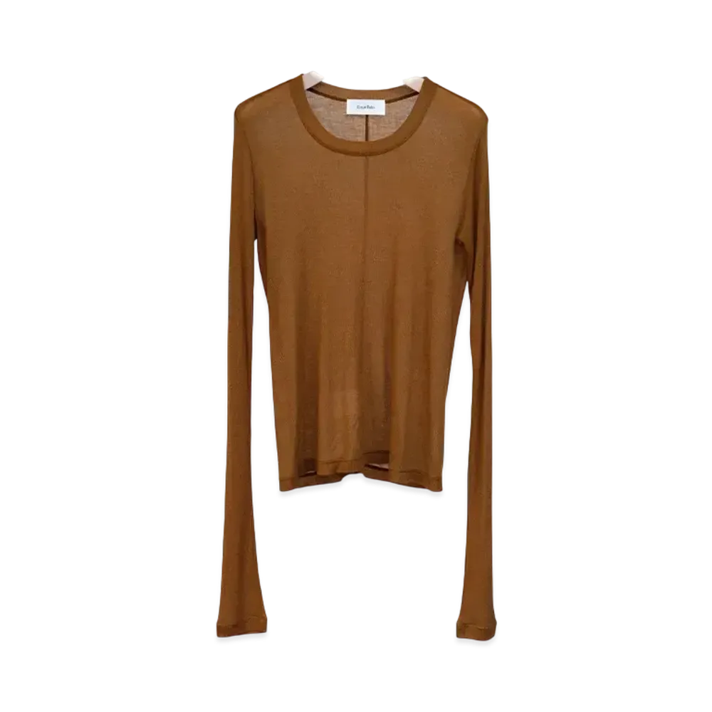 Ernie Palo Sheer rib Crew neck L/S "Camel"