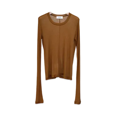 Ernie Palo Sheer rib Crew neck L/S "Camel"