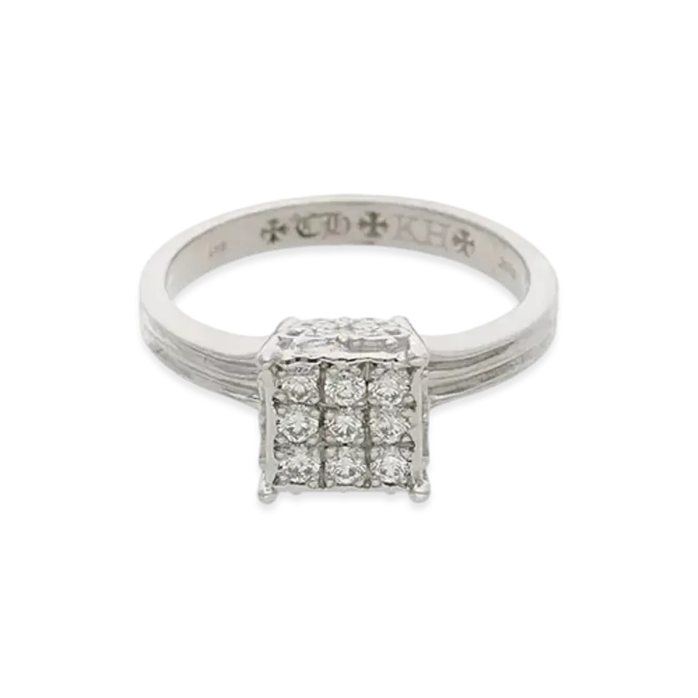 Chrome Hearts 18K Mini Cocktail & TL Pave Diamond "White Gold"
