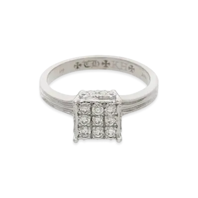 Chrome Hearts 18K Mini Cocktail & TL Pave Diamond "White Gold"