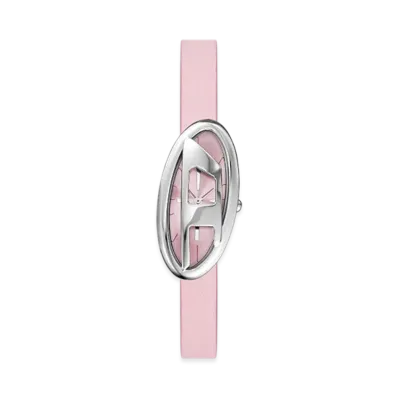 Diesel Dz5621 Watch D-Era Two-Hand Leather Watch "Pink White"
