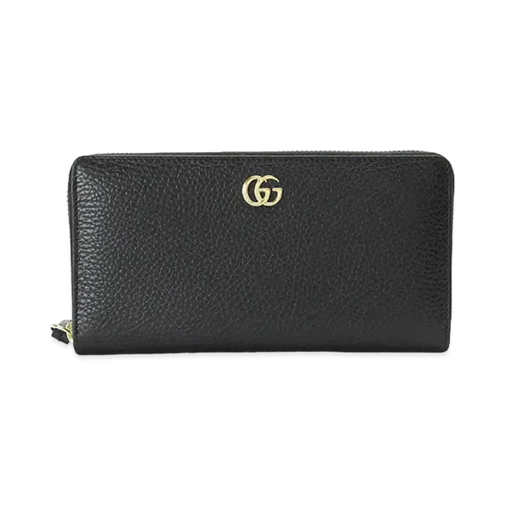 GUCCI Leather Zip Around Wallet "Black"