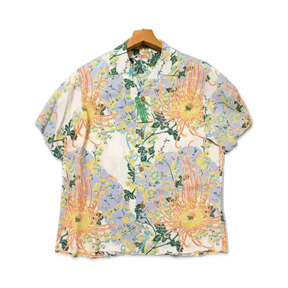 SUN SURF Royal Flower Aloha Shirt "White"