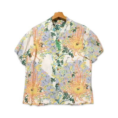 SUN SURF Royal Flower Aloha Shirt "White"