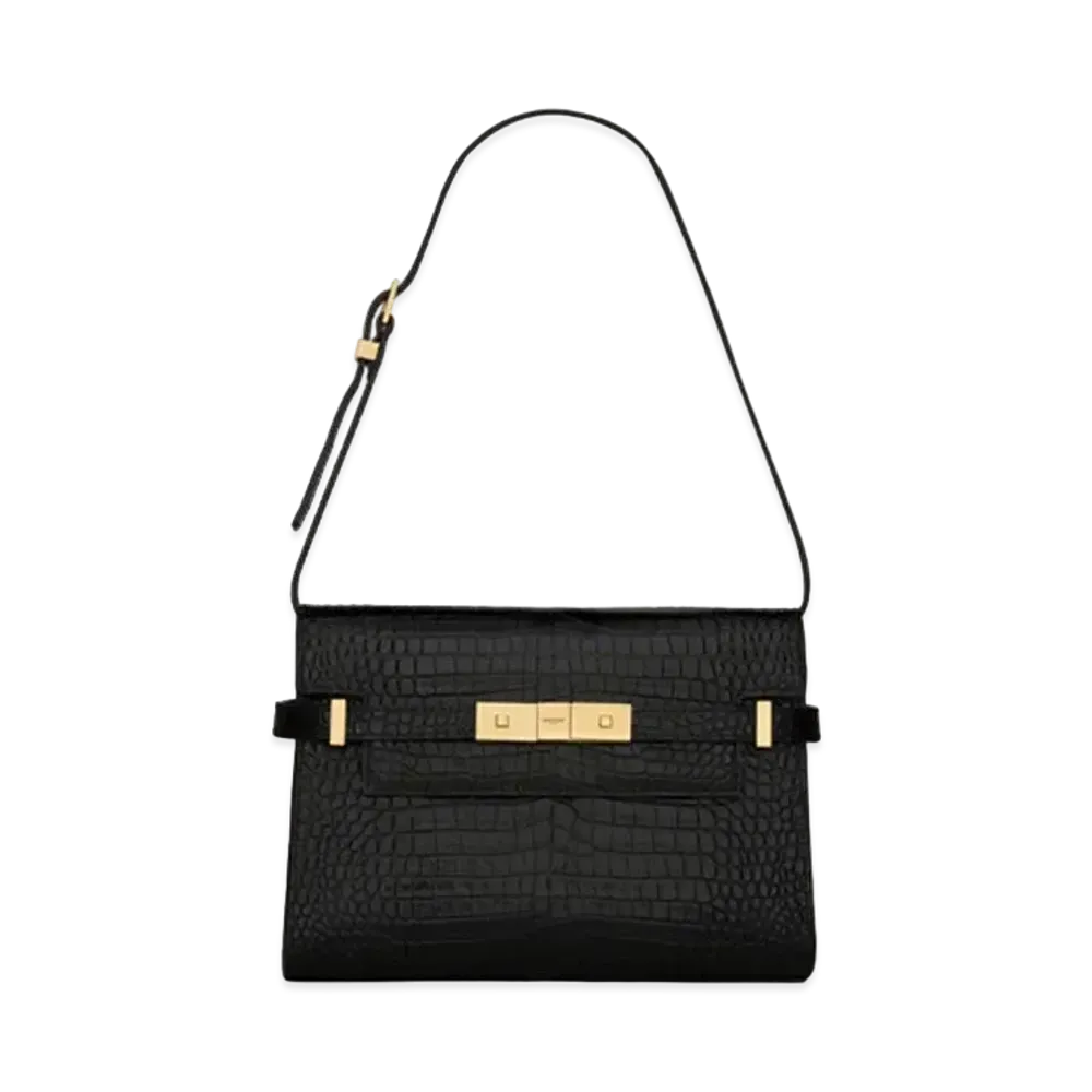 Saint Laurent Manhattan Small Shoulder Bag In Patent Leather "Black"