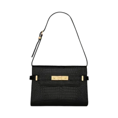 Saint Laurent Manhattan Small Shoulder Bag In Patent Leather "Black"