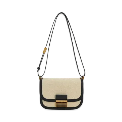 CHARLES & KEITH Charlotte Canvas Two-Tone Bag "Black"
