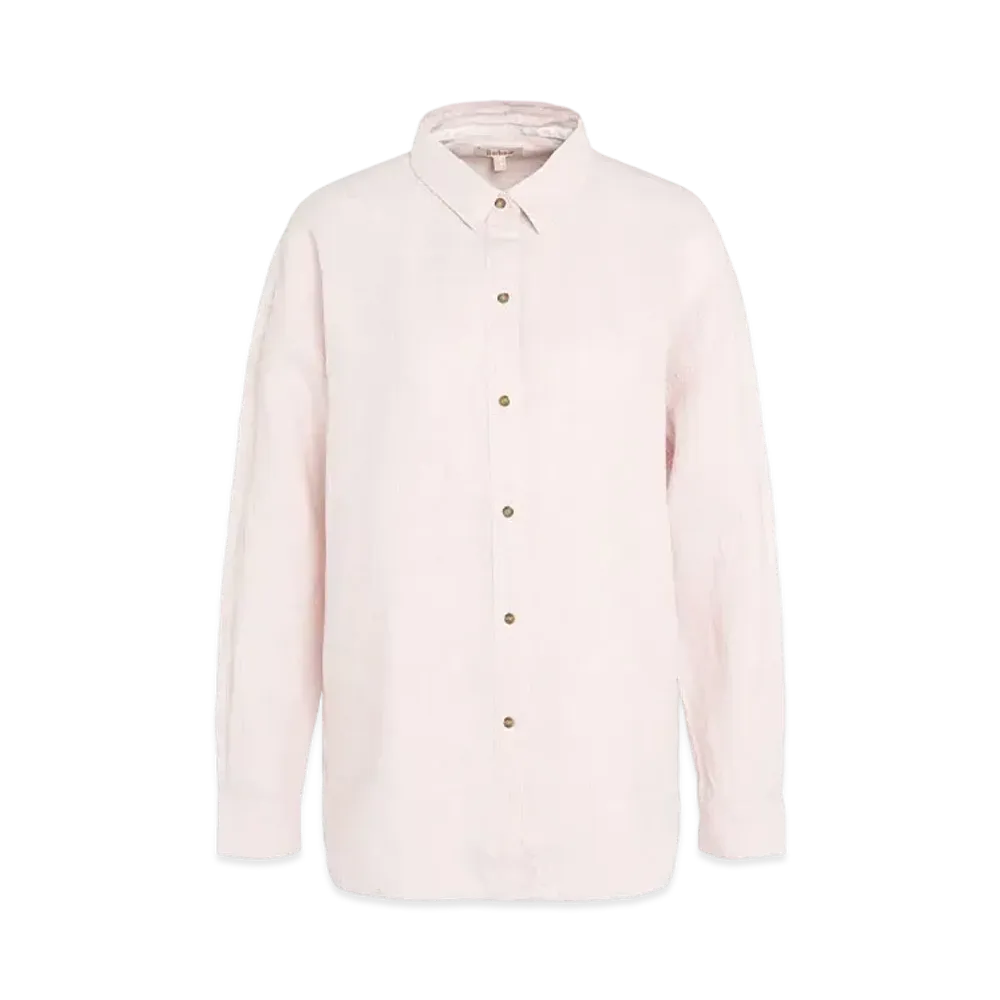 Barbour Hampton Relaxed-Fit Linen Shirt "Pink"