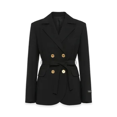 PATOU Women's Belted Tailored Jacket "Black"