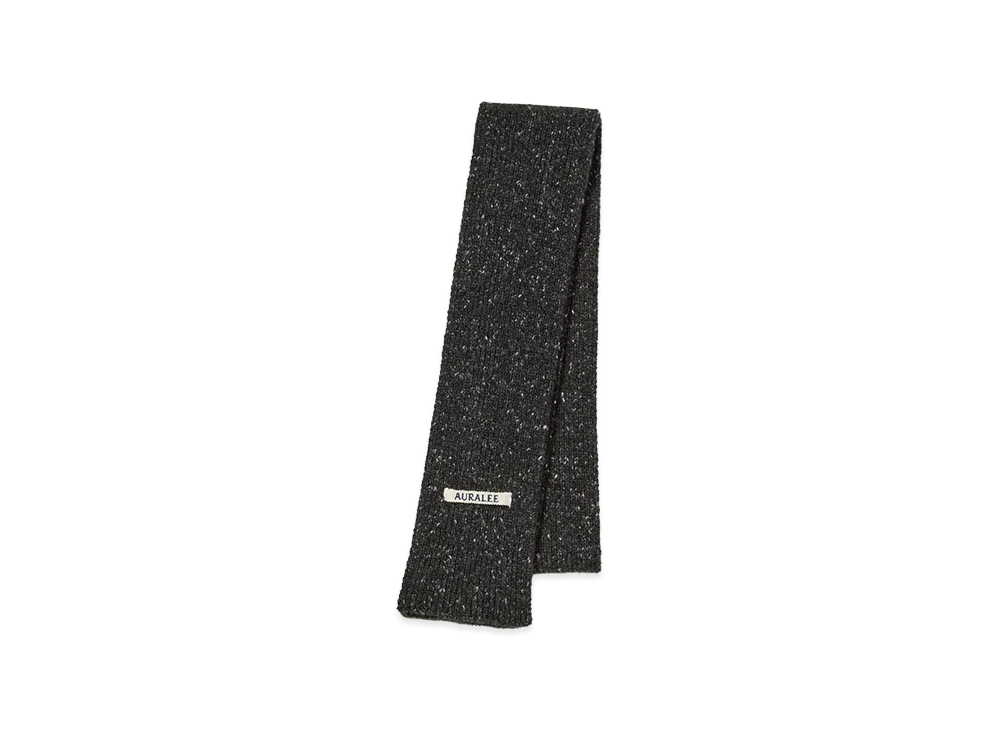 AURALEE Cashmere Nep Knit Stole "Mix Black"
