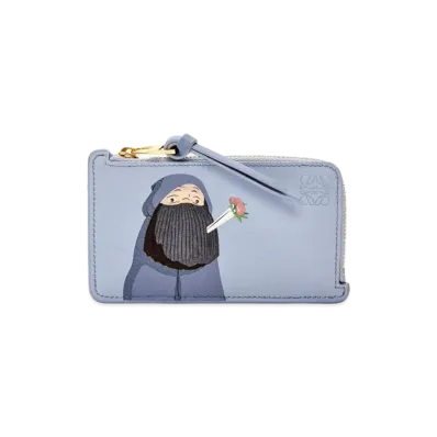 LOEWE x Howl's Moving Castle Markl Coin Cardholder In Classic Calfskin "Blue Lilac"