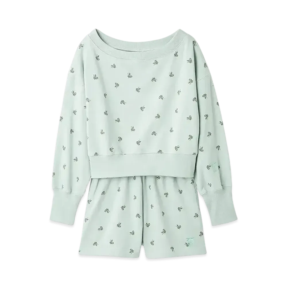 FURFUR x Philly chocolate Small Floral Pattern Sweat Set "Mint"