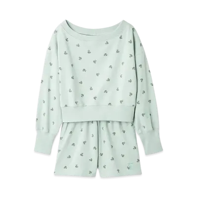 FURFUR x Philly chocolate Small Floral Pattern Sweat Set "Mint"