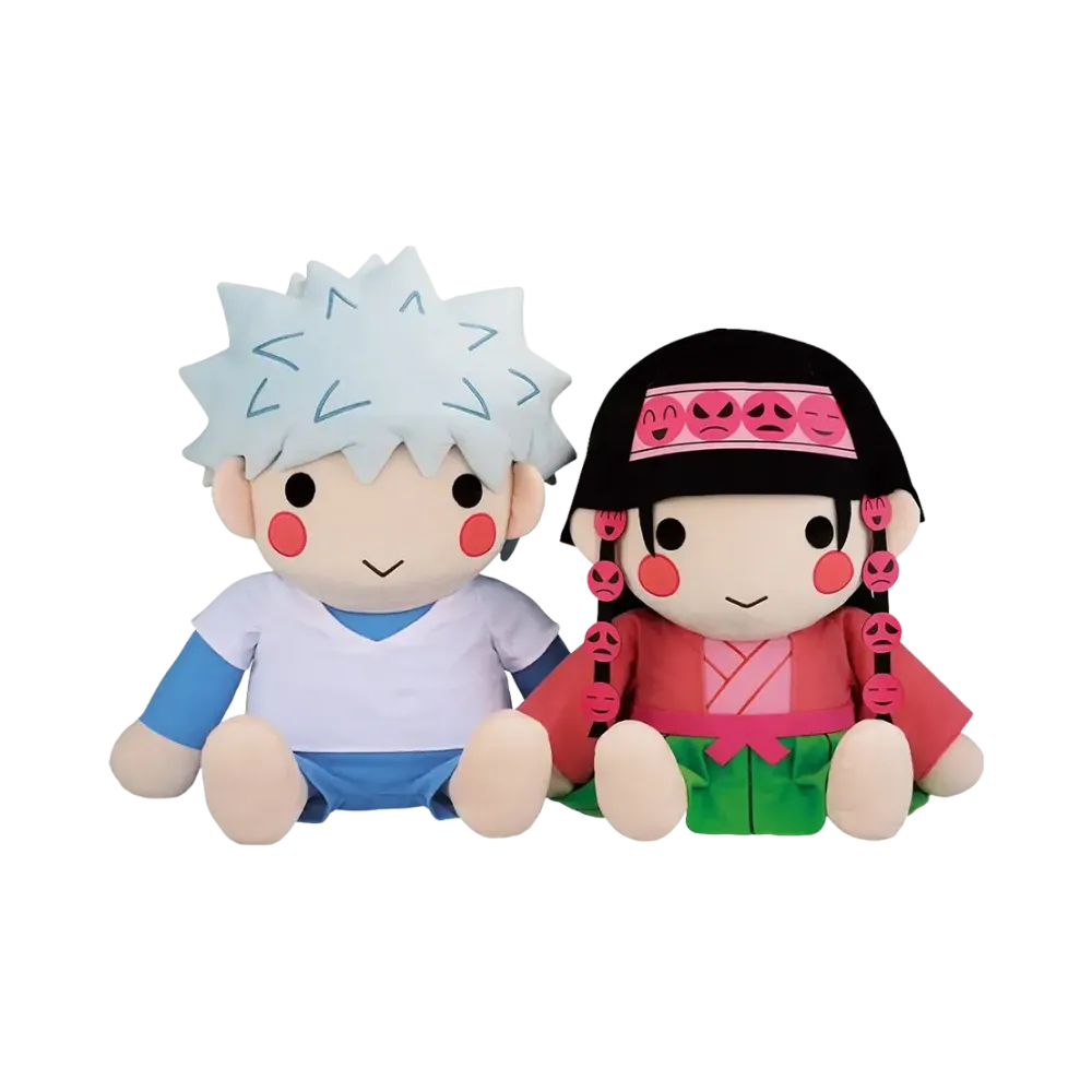 BANDAI "Ichiban Kuji" -HUNTERxHUNTER ZAOLDYECK FAMILY Double Chance Campaign- Double Chance Campaign Killua & Alluka Plush Set -BIG Size Version-