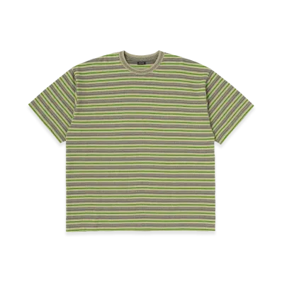 SEDAN ALL-PURPOSE Jacquard Striped S/S Tee "Olive"
