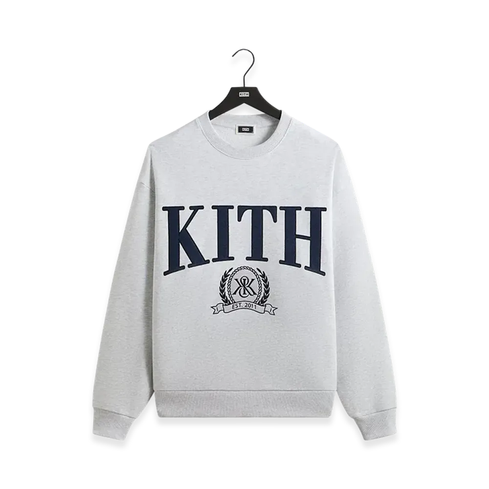 Kith Collegiate Nelson Crewneck "Light Heather Grey"