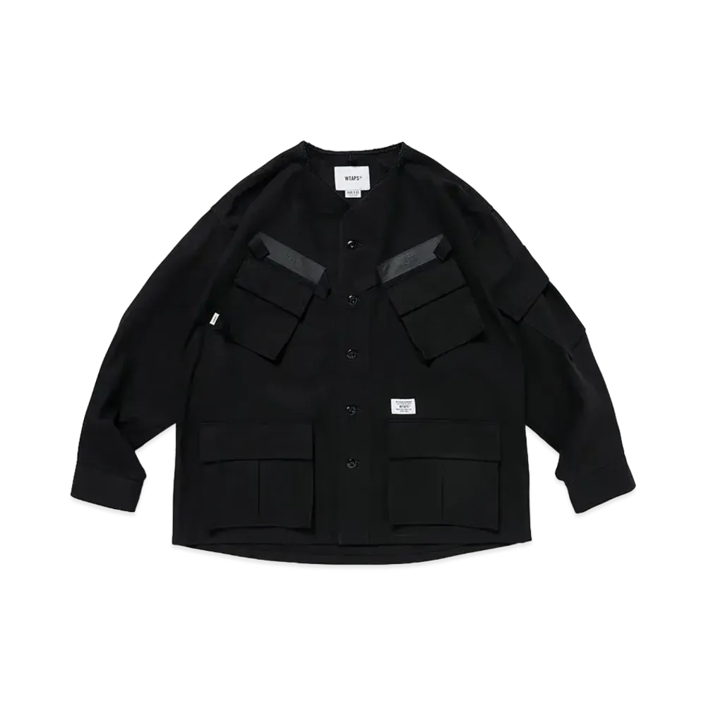 ダブルタップス スカウト 01 / LS / コットン. ツイル. 03 "ブラック" 241WVDT-SHM03