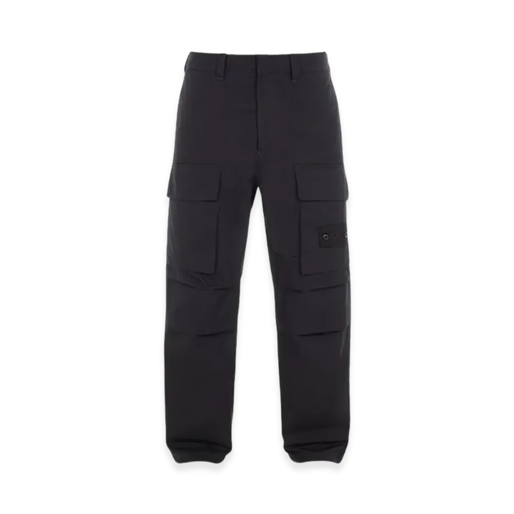 Stone Island 309F1 Weatherproof Cotton Canvas Ghost Piece Loose Fit Cargo Pants - 24SS "Black"