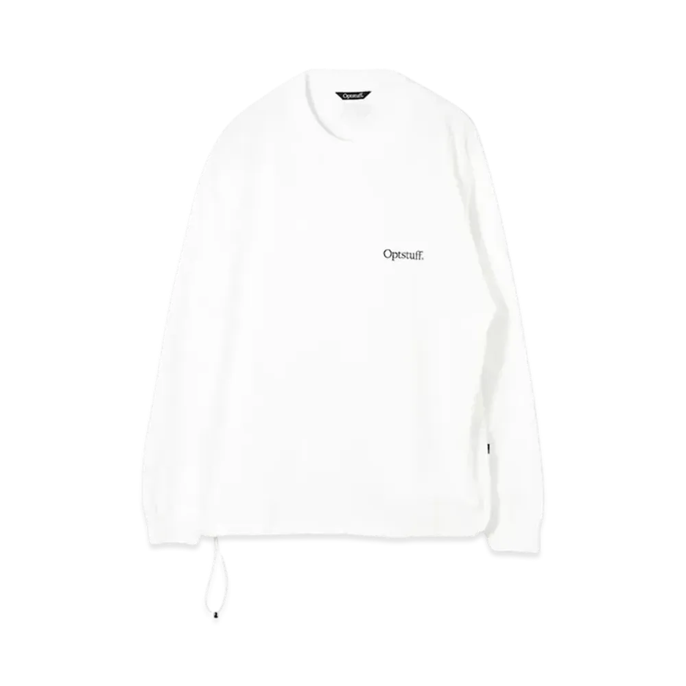 Optstuff Drawstring Long Sleeve T-Shirt "Heather White"