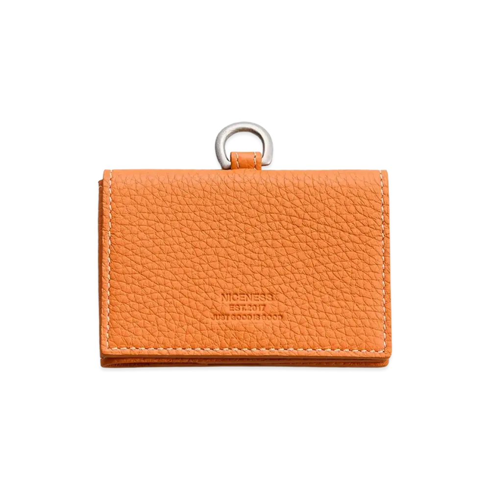 NICENESS H.Biafra Cow Leather L-Shape Card Case "Orange"