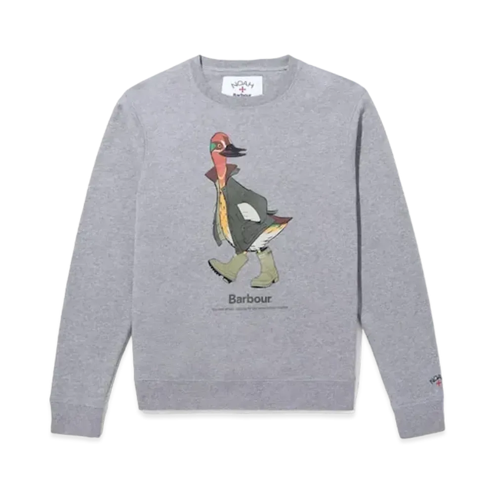 Noah x Barbour Duck Crewneck "Heather Grey"