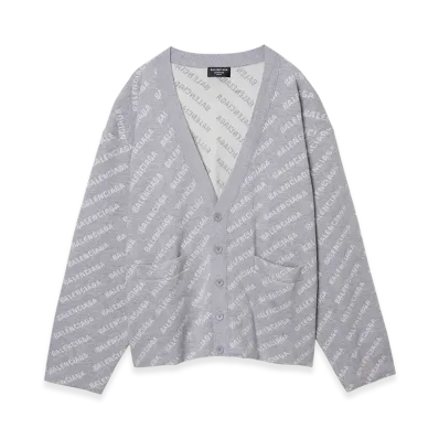 BALENCIAGA Mini Allover Logo "Gray/White"